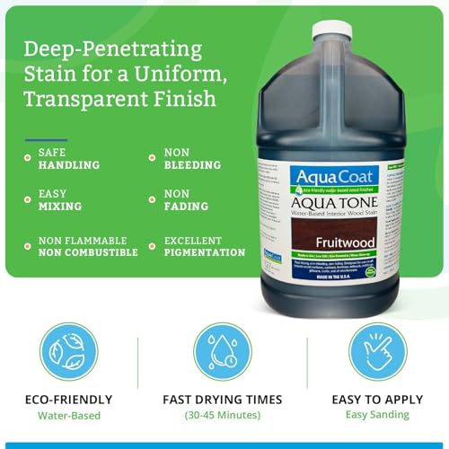 Aqua Coat Aqua Tone Water-Based Wood Stain (Gallon, Fruitwood) - color: Fruitwood, size: Gallon