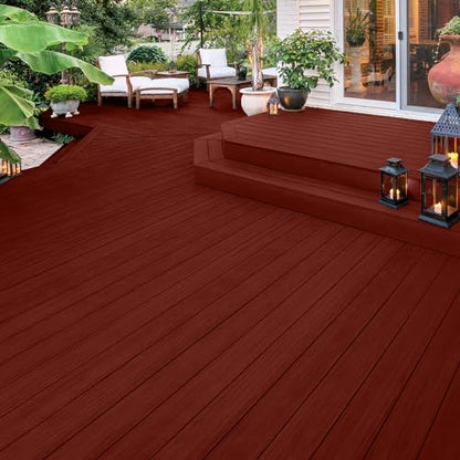 Olympic Maximum 1 gal Spiced Red Solid Color Wood Stain & Sealer in One - color: Spiced Red, size: 1 Gallon, style: Solid