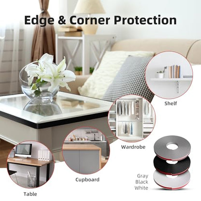 U-Shape Edge Banding, 0.6 inch x 20ft TPE Black Veneer Edging Trim - color: Black, size: 0.6 in x 20ft