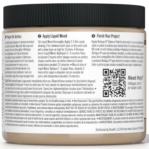 Retique It Liquid Wood - Real Wood Coating (16oz / Light) - color: 1 Light Wood, size: 16 Fl Oz (Pack of 1)