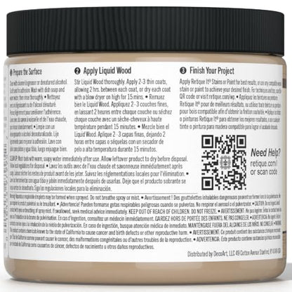 Retique It Liquid Wood - Real Wood Coating (16oz / Light) - color: 1 Light Wood, size: 16 Fl Oz (Pack of 1)