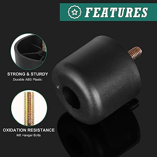 4pcs Plastic Furniture Legs 1-1/2" with T-Nuts, M8-1.25 Bolt - size: 1-1/2 Inch, M8-1.25 Metric Thread Bolts