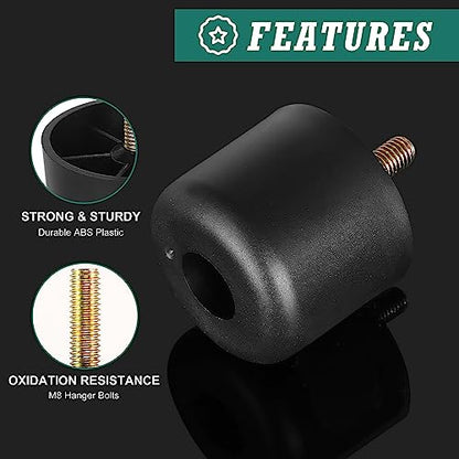 4pcs Plastic Furniture Legs 1-1/2" with T-Nuts, M8-1.25 Bolt - size: 1-1/2 Inch, M8-1.25 Metric Thread Bolts
