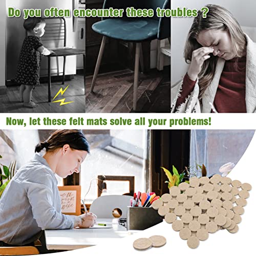 Felt Furniture Pads for Hardwood Floors 96 PCS, 1" Round, Beige - size: 96PCS 1 inch Round Beige