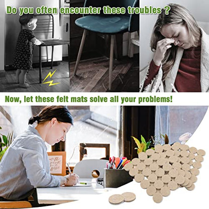 Felt Furniture Pads for Hardwood Floors 96 PCS, 1" Round, Beige - size: 96PCS 1 inch Round Beige