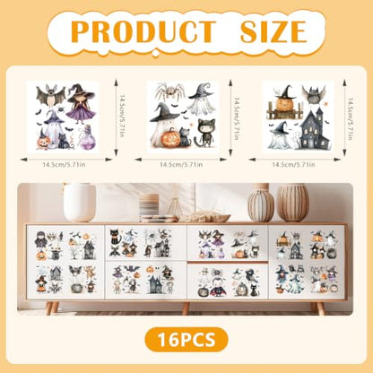 Halloween Rub on Transfers for Crafts Ghost Transfer Stickers for Furniture - style: Cute Ghost