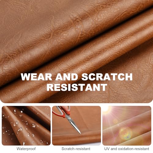 Faux Leather Fabric, Soft Synthetic PU Fabric Material, Thick Durable Synthetic Repholstery Leather Vinyl, Soft Touch Distressed DIY Crafts, Upholstery - Individual 1 Yards Cut 36" x 54"- Pink - color: Pink