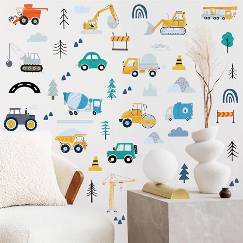 AOWDIAO 90PCS Construction Vehicle Wall Decals for Kids - style: Construction Vehicle