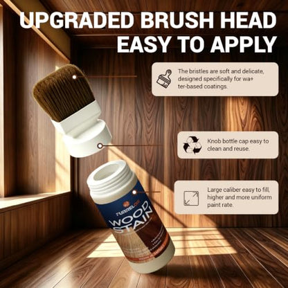 Wood Stain Sealer 135ml/5.3oz Water Based Walnut Wood Stain in One Brush - color: Teak