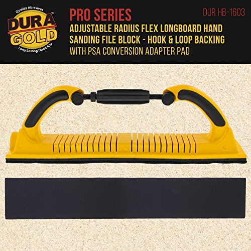 Dura-Gold Adjustable Radius Flex Longboard Hand Sanding Block, Hook & Loop - style: Radius Flex