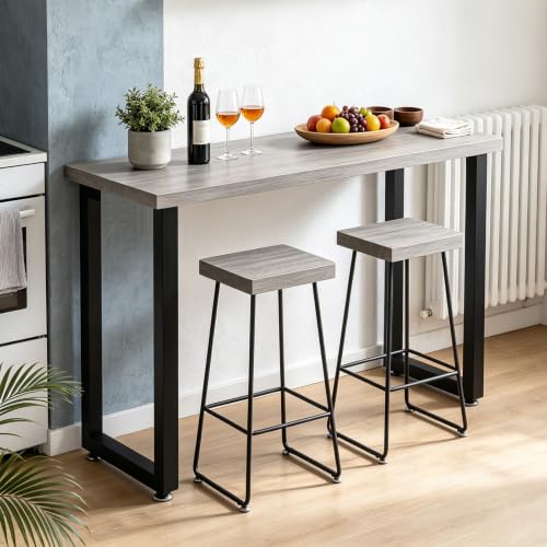 36 Inch Metal Bar Table Legs, Heavy Duty Steel Dining Table Legs with Adjustable Feet, Easy to Install, Black, Set of 2 for Workbench, DIY Furniture,36 inch Height x 13.8 inch Wide - size: H36"x W13.8" U Shape