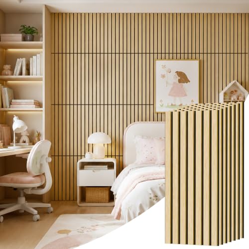 PIWA Acoustic Wood Slat Wall Panels, 10 Pack 23.6"x11.8" Oak - color: Oak, size: 24x12" 10pcs