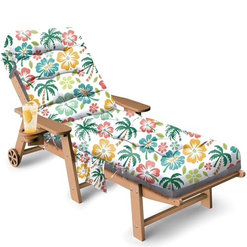 Outdoor Chaise Lounge Chair Cushion, 71 x 22 x 4.7 Inches Waterproof Chaise Lounge Cushions Thickened for Outdoor Furniture, Non-Slip Patio Lounge Chair Cushions, Green Coconut - color: Green Coconut