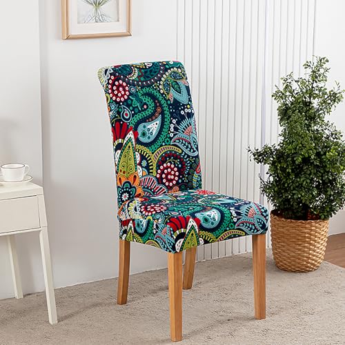 HZDHCLH Dining Chair Covers Set of 4 Stretch Chair Slipcovers Washable - color: Boho 1, size: 4 PCS