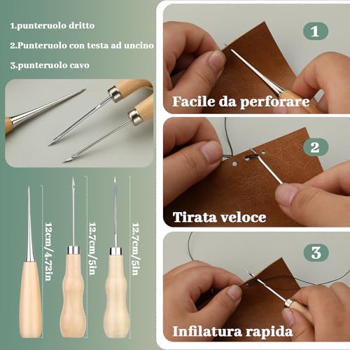 Yizzvb Heavy Duty Sewing Kit Thread Hand Needles Awl Sewing Supplies - color: 78 Pcs
