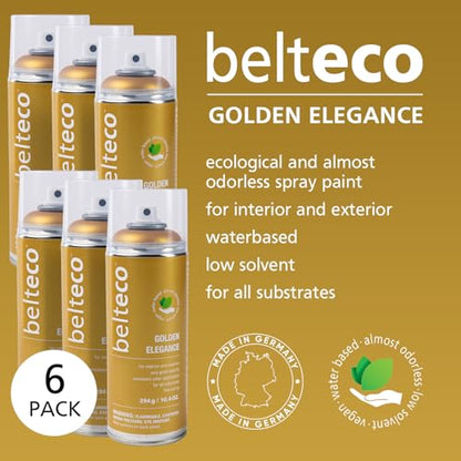 Gold Spray Paint 6 Pack | Water-based Antique Gold Spray Paint - color: Golden Elegance Semi Gloss, size: 11.29 Ounce (Pack of 6)