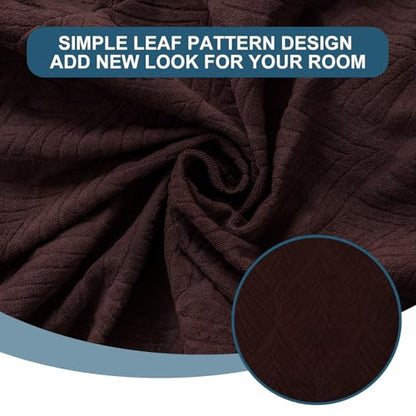 Waterproof Stretch Chair Seat Covers, Set of 6 Chocolate - color: Chocolate, size: 16-20in-Rear-covered