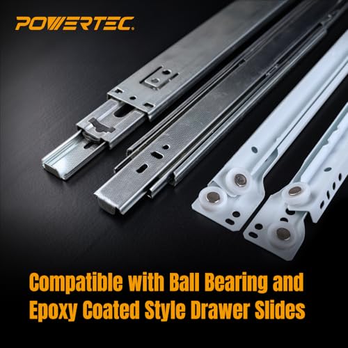 POWERTEC Drawer Slide Jig Set – Drawer Slide Installation Tool for Cabinets Desks Dressers Kitchen Drawers and Woodworking Projects – Supports Framed & Frameless Cabinets (72349) - style: Drawer Slide Jig Set