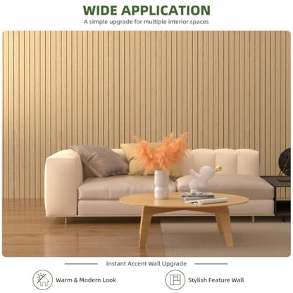 Elvone Peel and Stick PVC Slat Wood Wall Panel, Yellow, 118" x 15.7" - color: Yellow, size: 15.7" x 118"