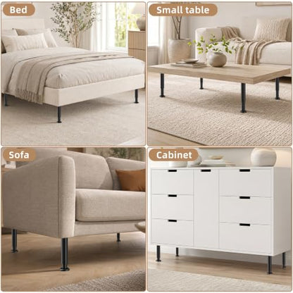 Wlrrcwdttc 4 Pcs Metal Adjustable Furniture Legs 3.15-4.72 inch, Adjustable Cabinet Legs for Sofa/Bed/Chair/Couch/Dresser/Table,Heavy Duty Bed Replacement Support Legs for Bed Frame/Bed Center Slat - size: 3.15-4.72 inch (4pcs)