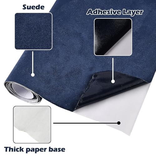 Suede Fabric Car Vinyl Wrap Sticker Sheet, 29.53"x60", DarkBlue - color: Dark blue, size: 29.53" x 60"