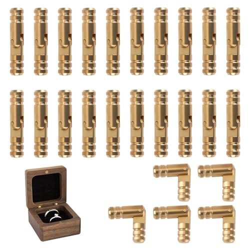 Barrel Hinges for Wooden Boxes, Gold, 0.20 x 0.98 in, 25-Pack - color: 25 Pcs(0.2x0.98 in)