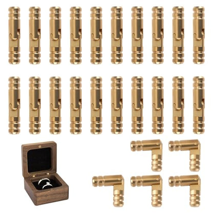 Barrel Hinges for Wooden Boxes, Gold, 0.20 x 0.98 in, 25-Pack - color: 25 Pcs(0.2x0.98 in)