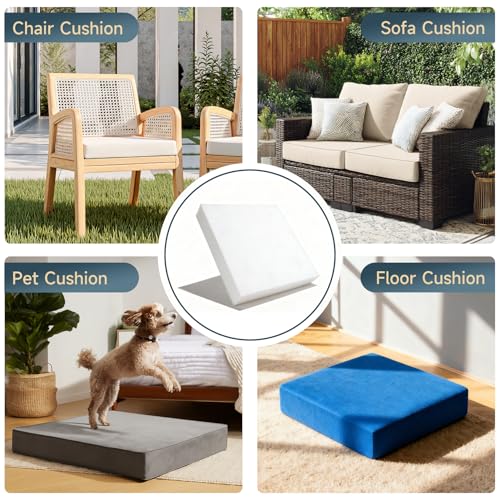 High Density Upholstery Foam 2" H x 24" W x 24" L for Cushions - size: 2*24*24