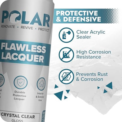 Polar Clear Gloss Flawless Lacquer Spray - 4 x 13.5 Fl Oz - color: Clear Gloss, size: 13.5 Fl Oz (Pack of 4)