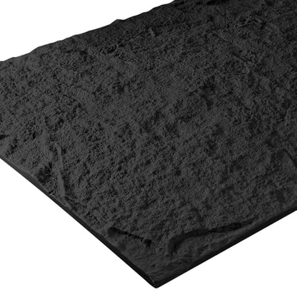 Faux Stone Wall Panels, 5-Pack 3D PU Cement-Texture Panels, Black - color: Black