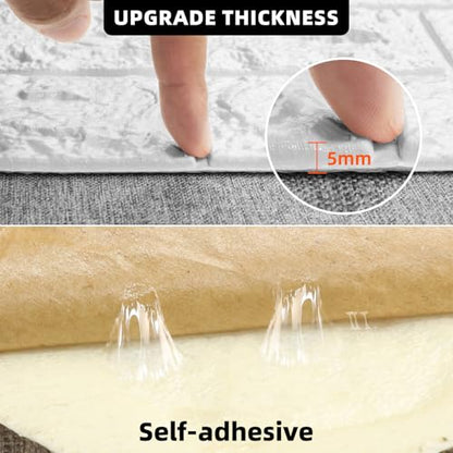 3D Wall Panels Peel and Stick Faux Foam Brick Wallpaper Covering - color: White, size: 40 Pcs