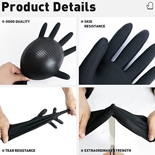 ThxToms Chemical Resistant Reusable Latex Gloves, 5 Pairs Professional Hair Coloring Rubber Gloves for Cleaning, Hair Dyeing - size: Medium (10 Count)