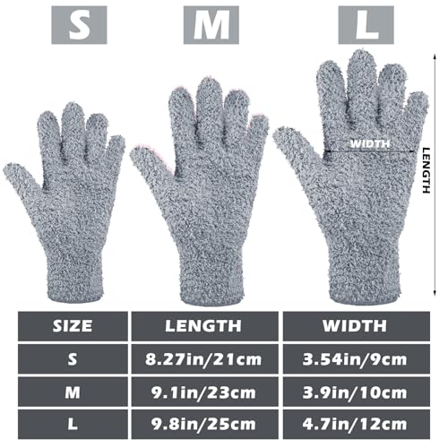 Patelai 3 Pairs Microfiber Dusting Gloves for Plants Leaf, Small - color: Dark Blue, Gray, Khaki, size: Small