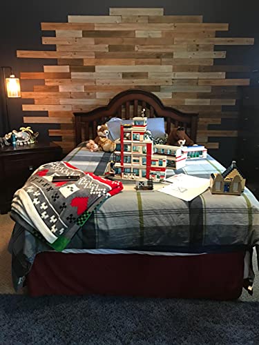 Nail-Up Paneling - Real Wood Planks, Rustic Reclaimed Barn Wood for Accent Walls, Brown Gray Combinations, 3 sq. ft - color: Brown Gray, size: 3 Sq.Ft