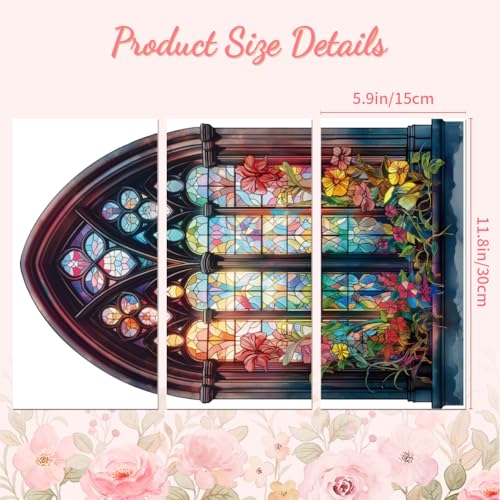 Peacoblue Church Windows Rub On Transfers for Furniture Craft 6"x12" - style: Church Windows