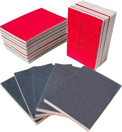 20 PCS 400-3000 Grit Sanding Sponge, 3 x 4 Inch Ultra Fine Soft Foam Sanding Sponge Hand Sanding Block Sandpaper for 1/8" Palm Pneumatic Sheet Sander Work for Automotive Metal Wood Furniture Polishing - style: 20 Pack Assorted