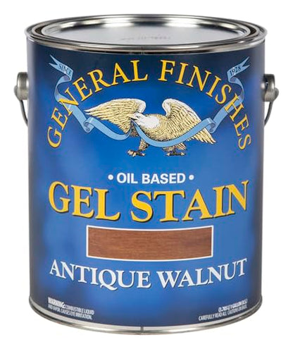 General Finishes Oil Base Gel Stain, 1 Gallon, Antique Walnut - color: Antique Walnut, size: 1 Gallon