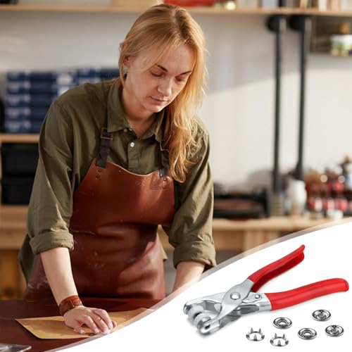 200 Sets Snaps for Fabric, Metal Snaps Buttons with Fastener Pliers Press Tool Kit for DIY Crafting, Clothing, Buttons for Clothes Sewing (9.5mm)