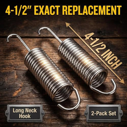 2 Pack 4-1/2 Inches Recliner Springs, Stainless Steel Tension Springs - size: 4-1/2 Inch