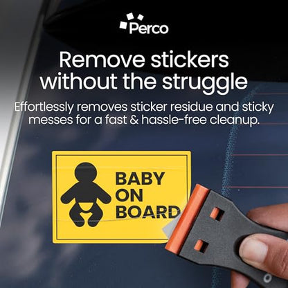 Perco Glue Off Adhesive Sticker Remover - 3.3 fl. oz and Plastic Scraper - size: 3.3 Fl Oz (Pack of 1)