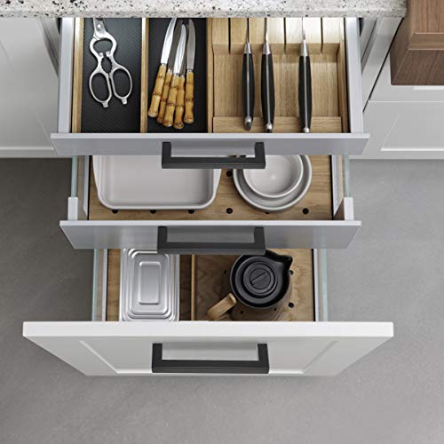 Probrico 5 Pack Matte Black Bar Cabinet Pulls 3 3/4" Hole Centers Stainless Steel Square Dresser Drawer Pulls Handles Bedroom Closet Kitchen Modern Furniture Hardware - color: Black, size: hole center 3-3/4"