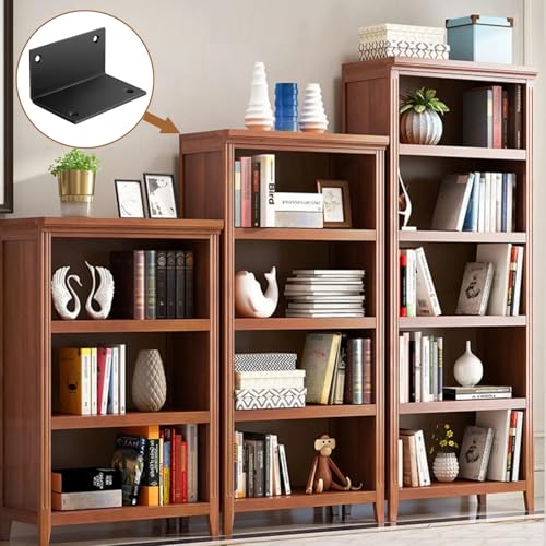 8 PCS Iron 2.76 Inch L Right Angle Bracket with Screws, 2.76" x 1.57" x 1.57" Metal Joint Bracket 90 Degree Corner Brace for Wood Bookshelf Furniture Cabinet, Thickness 3 mm Heavy Duty Black Brackets - size: 2.76" x 1.57" x 1.57" - 8pcs - Black