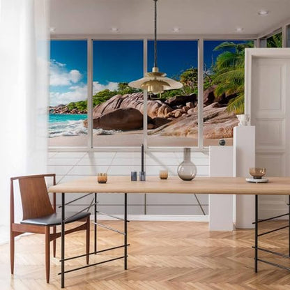 artgeist - Peel and Stick Wall Mural, Living Room Tropical Island 96x69 in - color: #12, size: 69"x96"