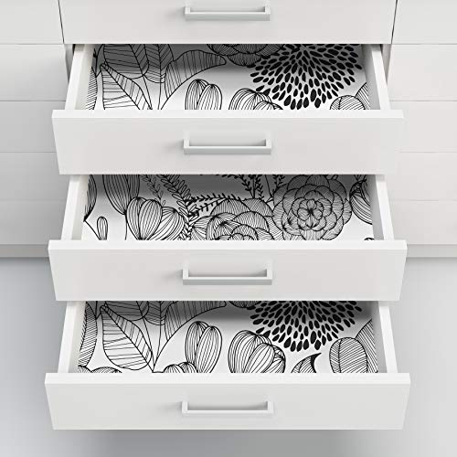 NuWallpaper Secret Garden Peel and Stick Wallpaper, Black, Removable Wallpaper, 20.5 in x 18 ft - color: Black