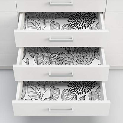 NuWallpaper Secret Garden Peel and Stick Wallpaper, Black, Removable Wallpaper, 20.5 in x 18 ft - color: Black