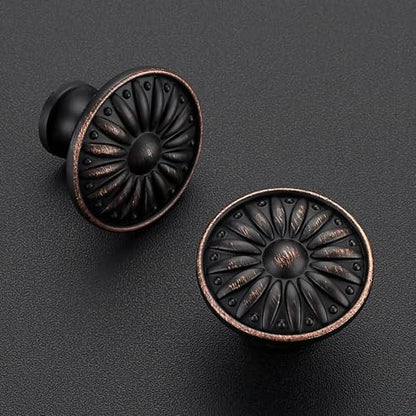 Oil Rubbed Bronze Cabinet Knobs Rosette Drawer Knobs 1-1/4 Inch 10 Pack - color: Oil Rubbed Bronze