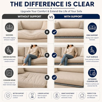 Greaton, Heavy Duty Couch Support Board, 21.5" x 72" Extra Thick Wood Base to Fix Sagging Seats, Reinforced Under Cushion Panel for Sofas, Chairs & Loveseats, Furniture Seat Saver, Easy Installation - size: Sofa