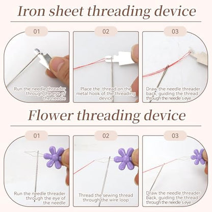 Steel Hand Sewing Needles Set for Denim Jeans Quilting Leather Professional
