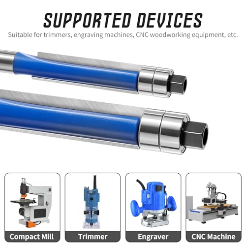 Flush Trim Router Bit, 1/2" x 1-3/16", 1/2" Shank, Top Bearing - size: 1/2 Shank x 1/2"