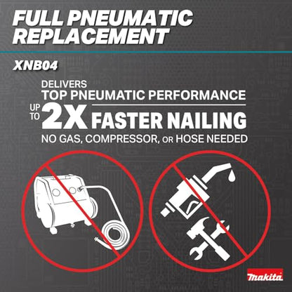 Makita XNB04Z 18V LXT® Lithium‑Ion Brushless Cordless 2” Brad Nailer, 18 Ga., Tool Only